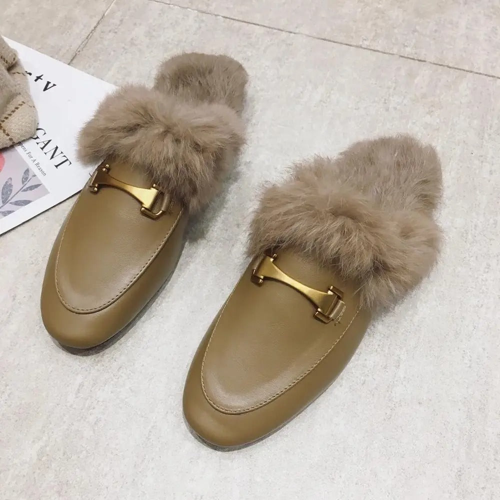 Fur Moccasin Slipper