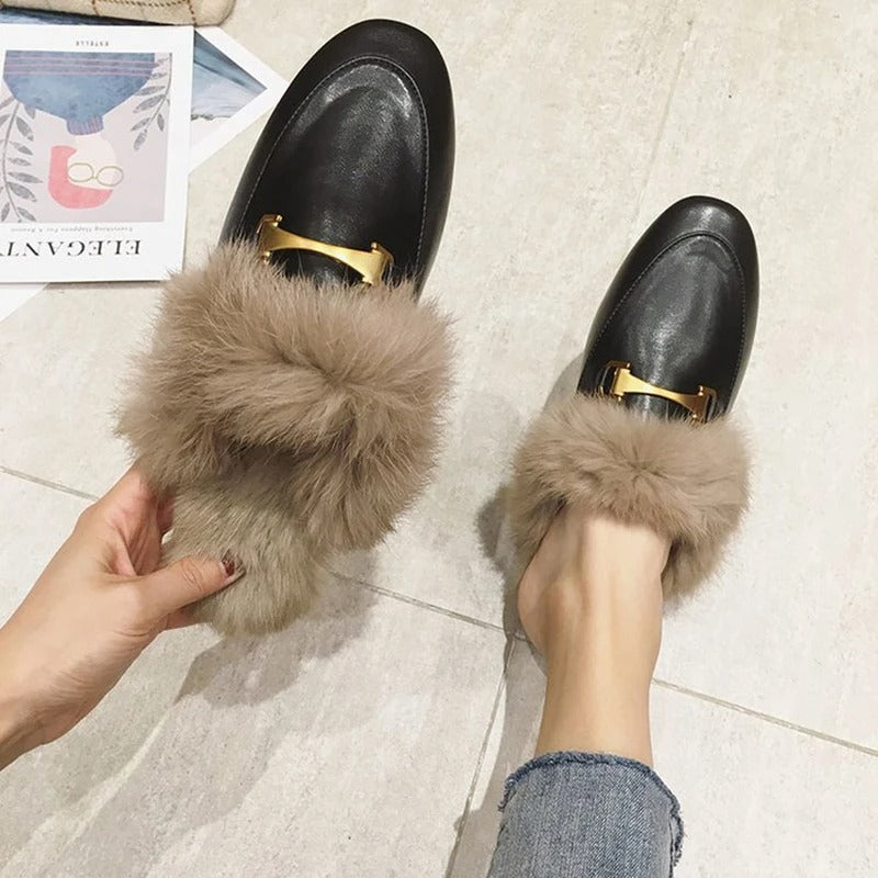 Fur Moccasin Slipper